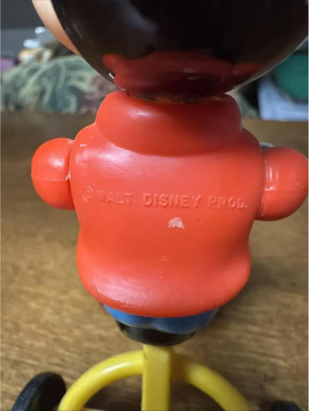 1977 Vintage Disney Mickey Mouse on Tricycle Bike WIGGLY LEGS Gabrie Toys Moving